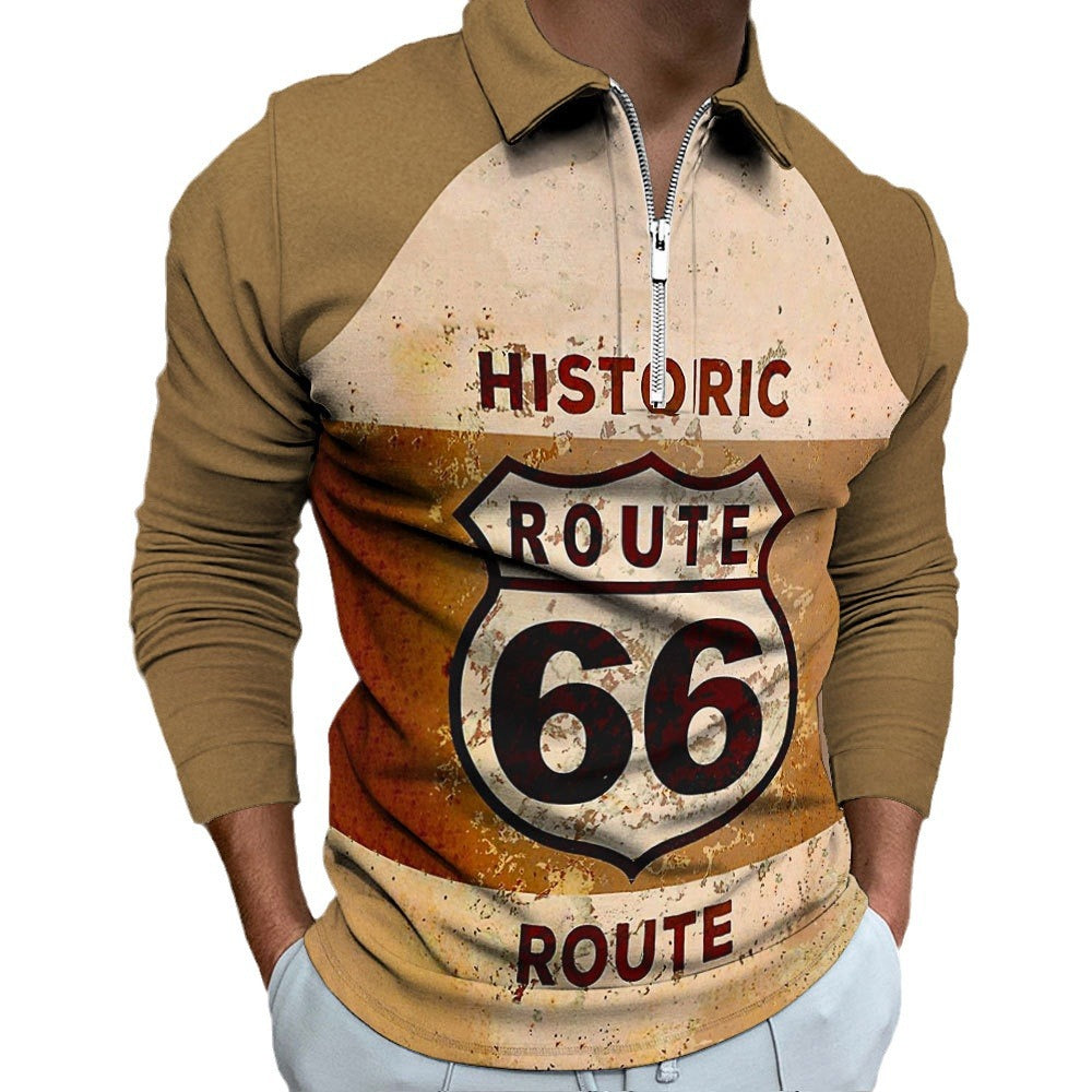 Men's shirt with high collar and retro design Lisslune