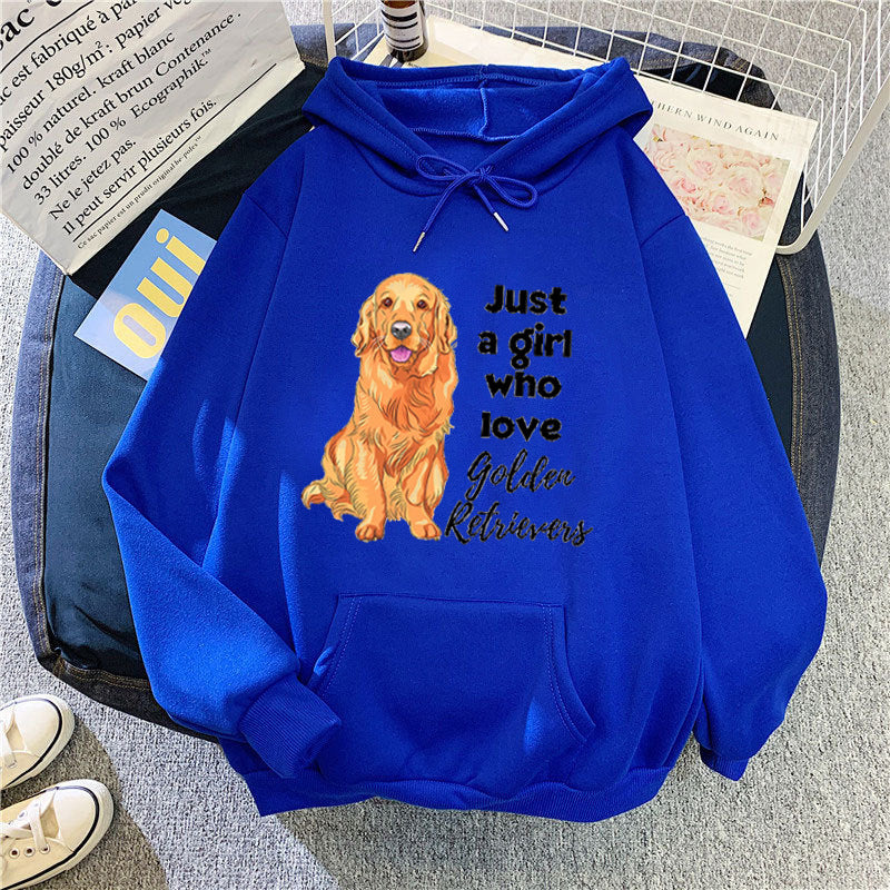 Women's Hoodie with Loving Golden Retriever Motif Lisslune