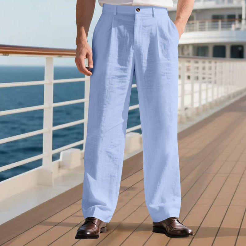 Men's leisure pants made of light and breathable linen material Lisslune