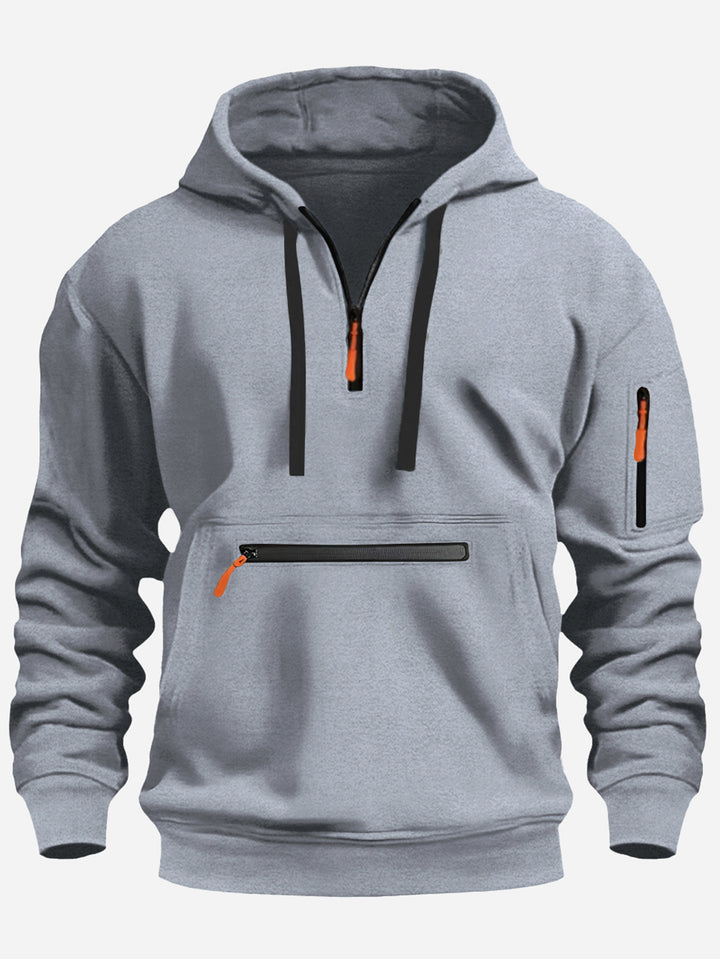Men's stylish hoodie with practical zippered pockets Lisslune