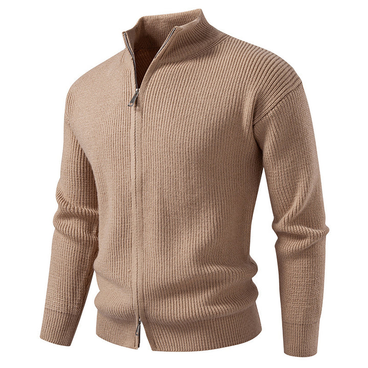 Men's cardigan with stand-up collar and zipper Lisslune