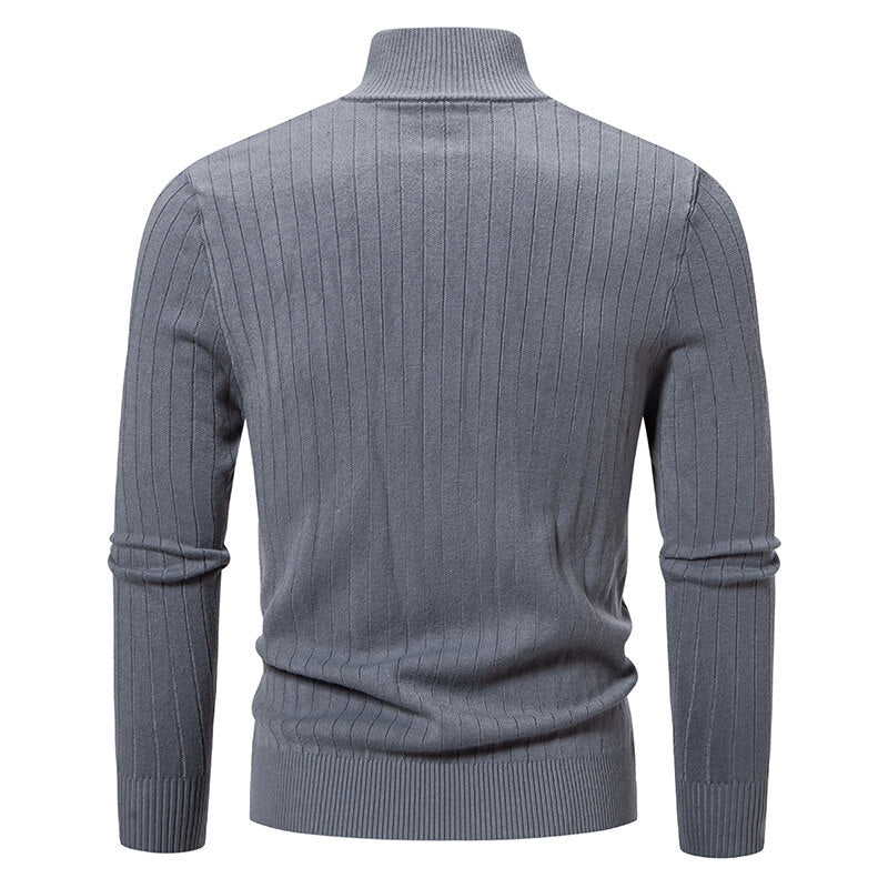 Men's knitted sweater with modern zipper and ribbed structure Lisslune