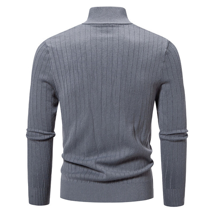 Men's knitted sweater with modern zipper and ribbed structure Lisslune