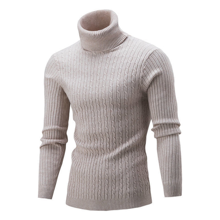 Men's Cozy Cable Knit Turtleneck Sweater Lisslune
