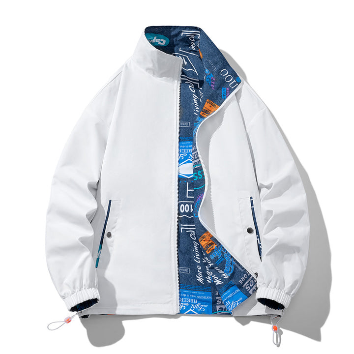 Men's Windproof Transition Jacket with Adjustable Collar and Practical Inner Pockets Lisslune