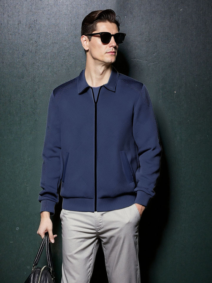 Men's sporty jacket with textured design and modern collar Lisslune