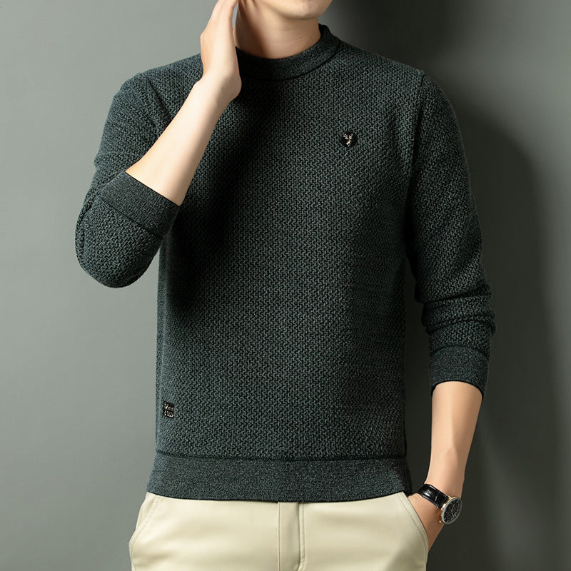 Men's Knitted Sweater with Sophisticated Textured Pattern Lisslune