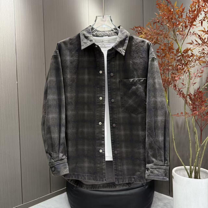 Men's Casual Checked Overshirt Jacket Lisslune