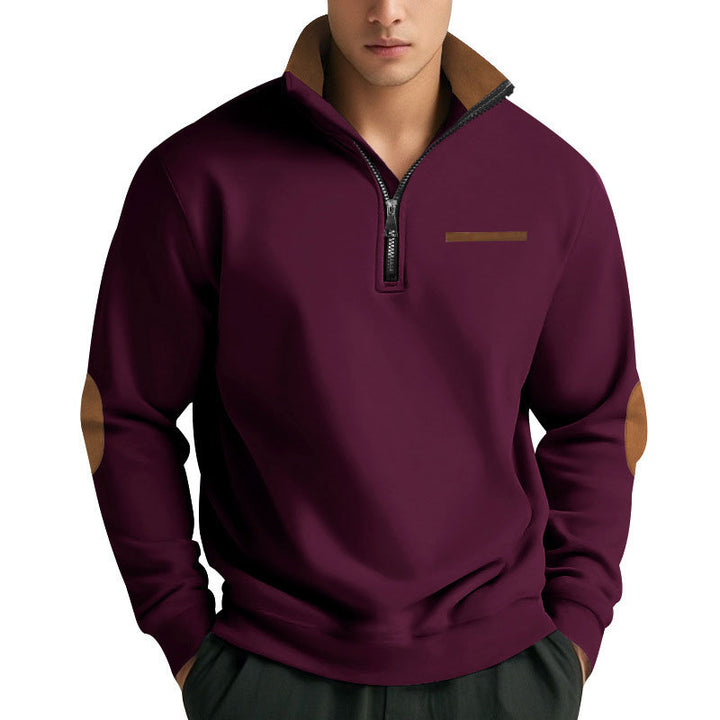 Men's High-Quality Sweatshirt with Stand-Up Collar and Zipper Lisslune