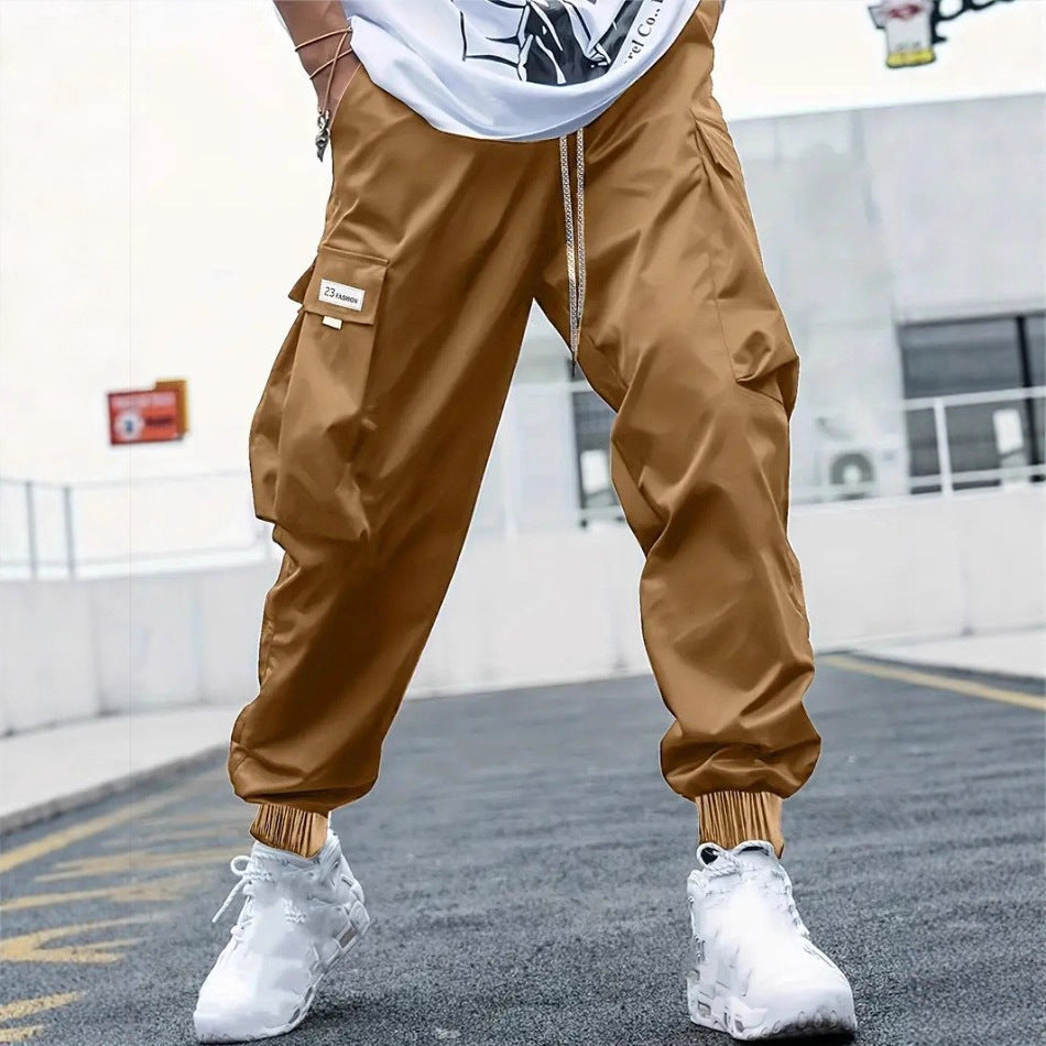 Women's Cargo Jogging Pants with Side Pockets and Elastic Cuffs Lisslune