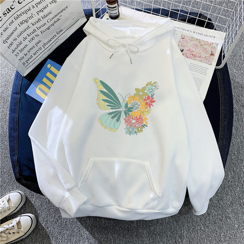 Women's hoodie with floral butterfly design Lisslune