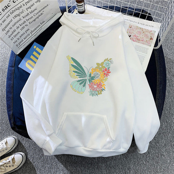 Women's hoodie with floral butterfly design Lisslune