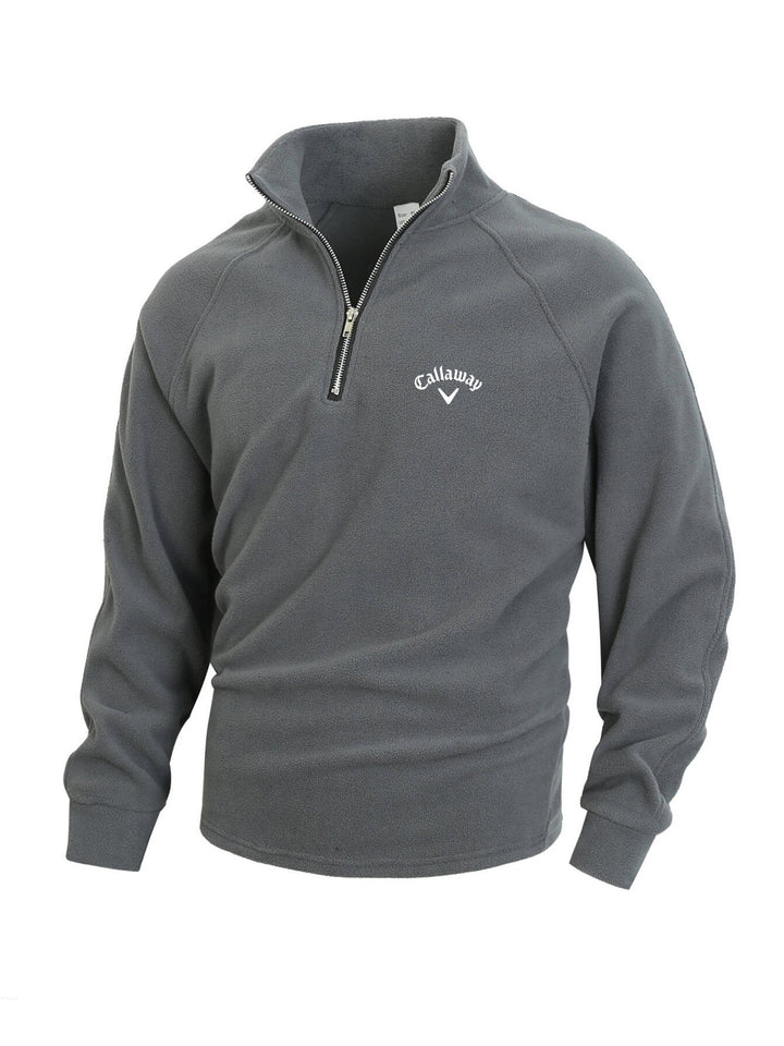 Men's Fleece Pullover with Half Zip and Breathable Properties Lisslune
