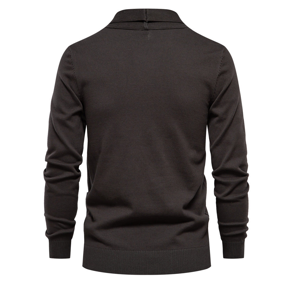Men's comfortable cardigan with open collar and practical pockets Lisslune