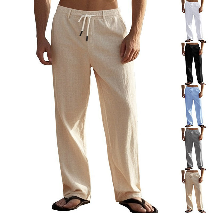 Men's Comfortable Beach Pants with Elastic Waistband and Convenient Side Pockets Lisslune