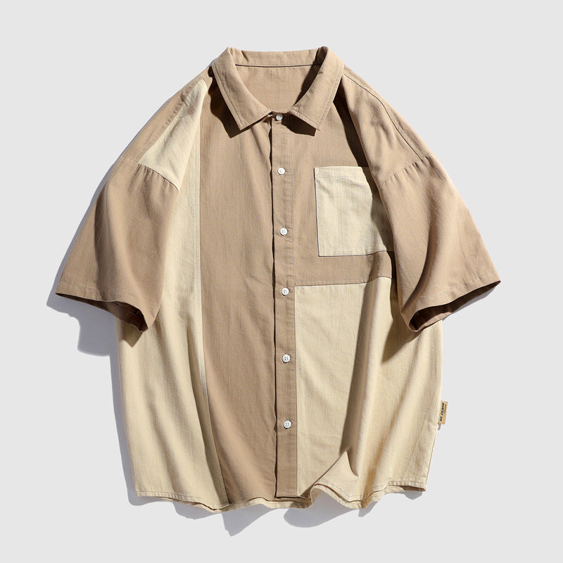 Men's casual short sleeve shirt with modern color combinations Lisslune