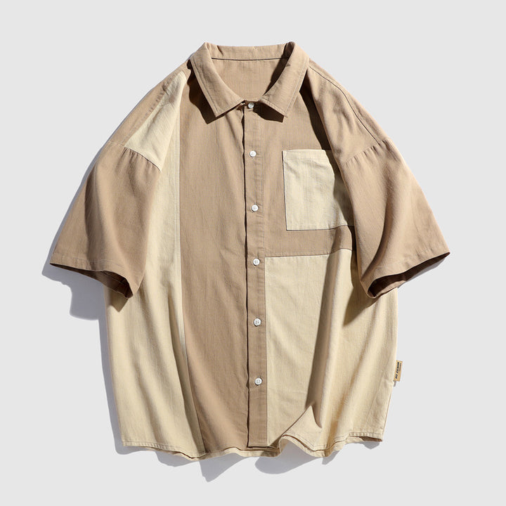 Men's casual short sleeve shirt with modern color combinations Lisslune