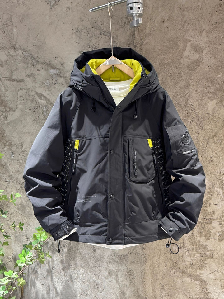 Men's Insulated Outdoor Jacket with Multifunctional Hood Lisslune