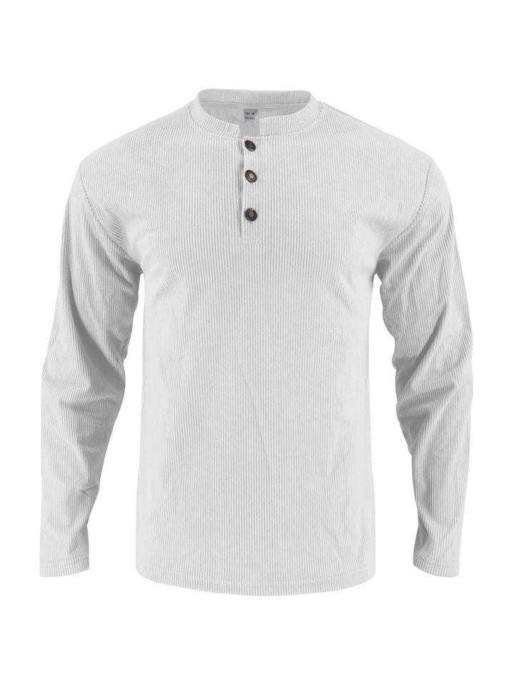 Men's long sleeve shirt with comfortable button placket and textured design Lisslune
