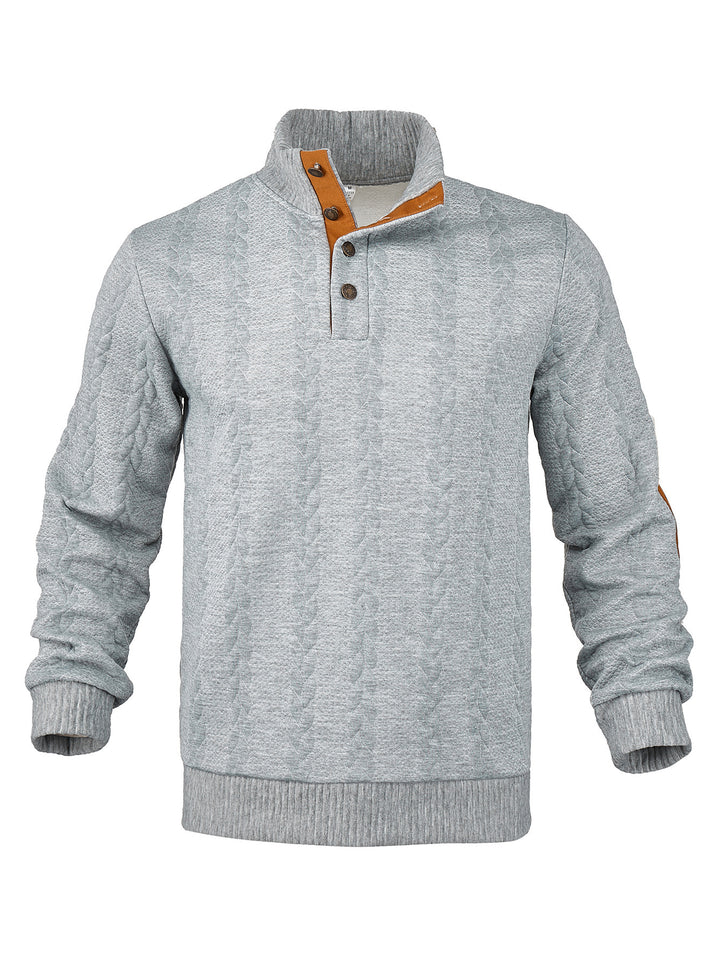 Men's knit sweater with high collar and textured pattern Lisslune