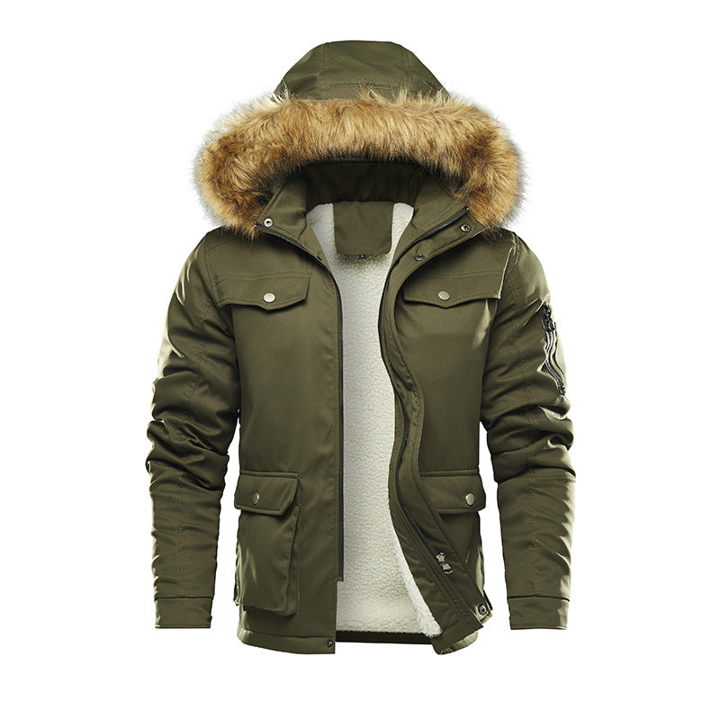 Men's insulated winter jacket with detachable hood and lining Lisslune