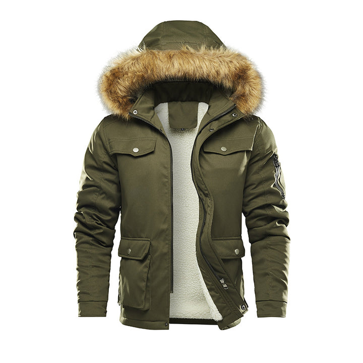 Men's insulated winter jacket with detachable hood and lining Lisslune