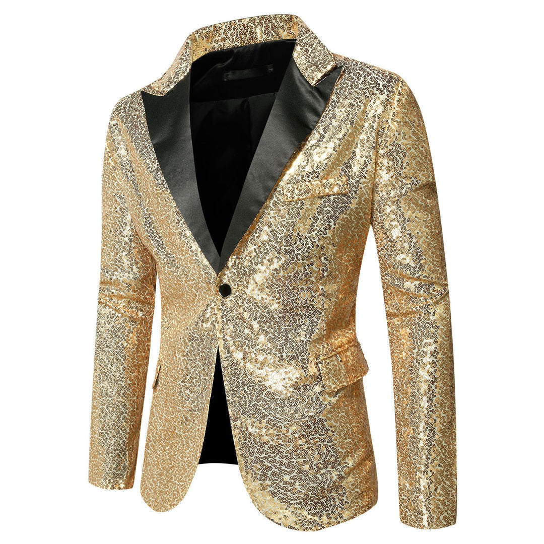 Men's extravagant glitter tuxedo jacket with black satin lapels Lisslune