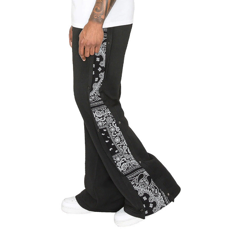 Men's leisure sports pants with side print details and elastic waistband Lisslune