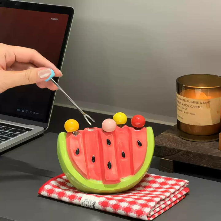 Lisslune | Watermelon Fruit Bite Sticks Fork Set