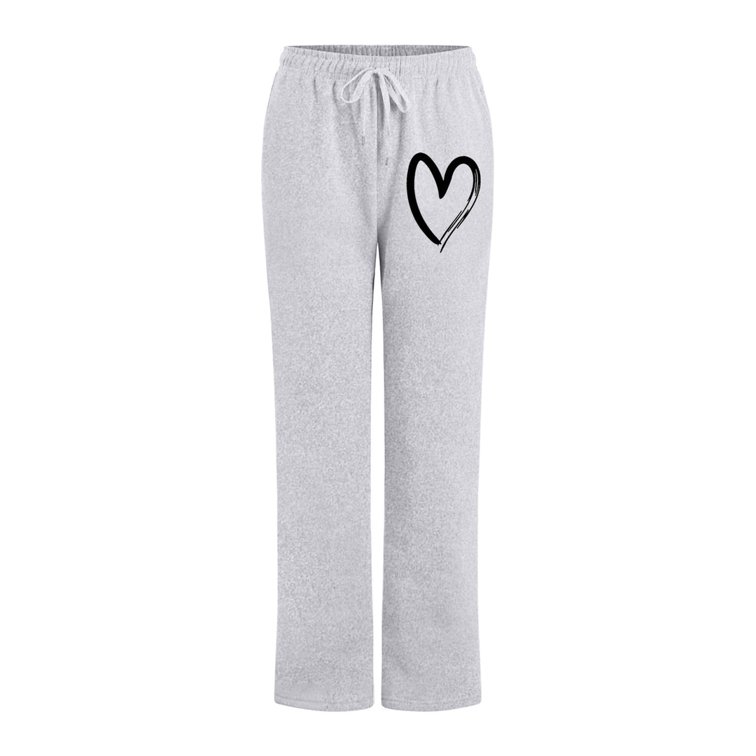 Ladies leisure pants with unique heart design and elastic waistband Lisslune