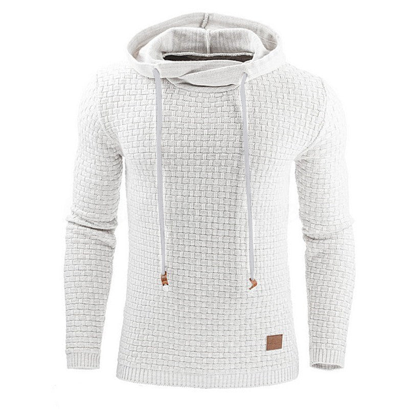 Men's knitted sweater with textured surface and integrated hood Lisslune