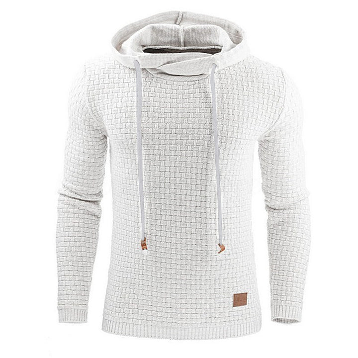 Men's knitted sweater with textured surface and integrated hood Lisslune