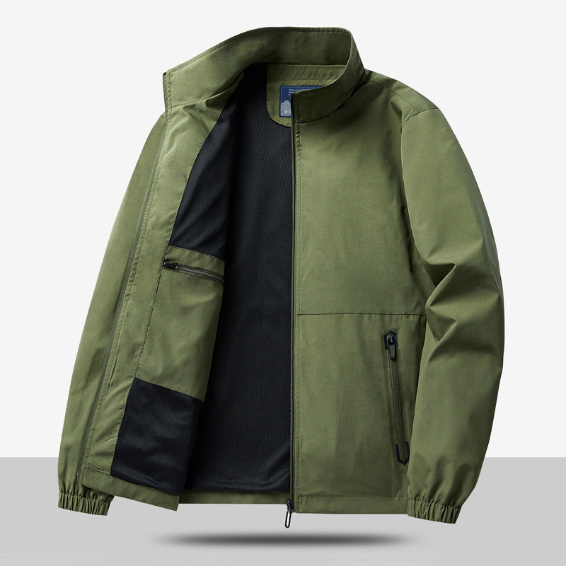 Men's Lightweight Functional Jacket with Adjustable Collar and Practical Pockets Lisslune