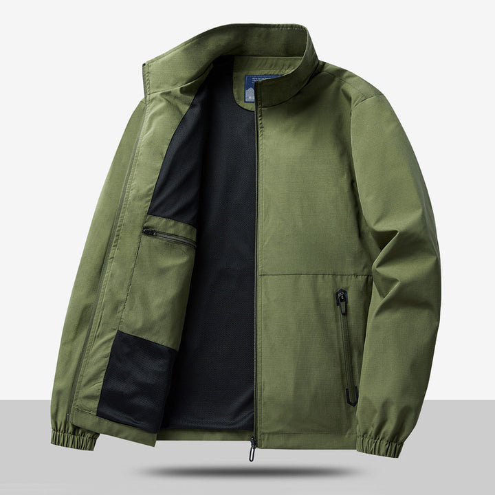 Men's Lightweight Functional Jacket with Adjustable Collar and Practical Pockets Lisslune