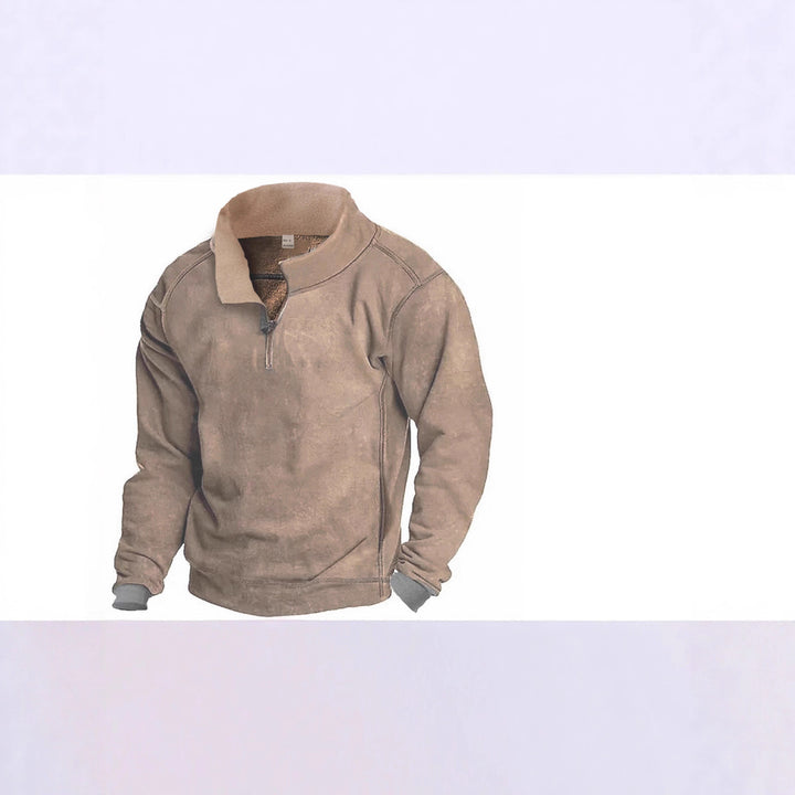 Men's fleece pullover with a high collar and practical side pockets Lisslune