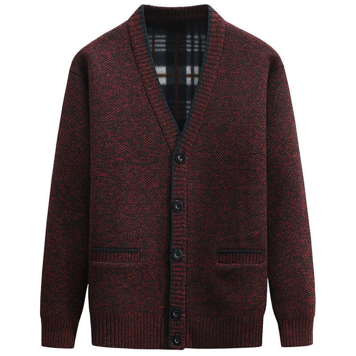 Men's cardigan with V-neck and high-quality details Lisslune