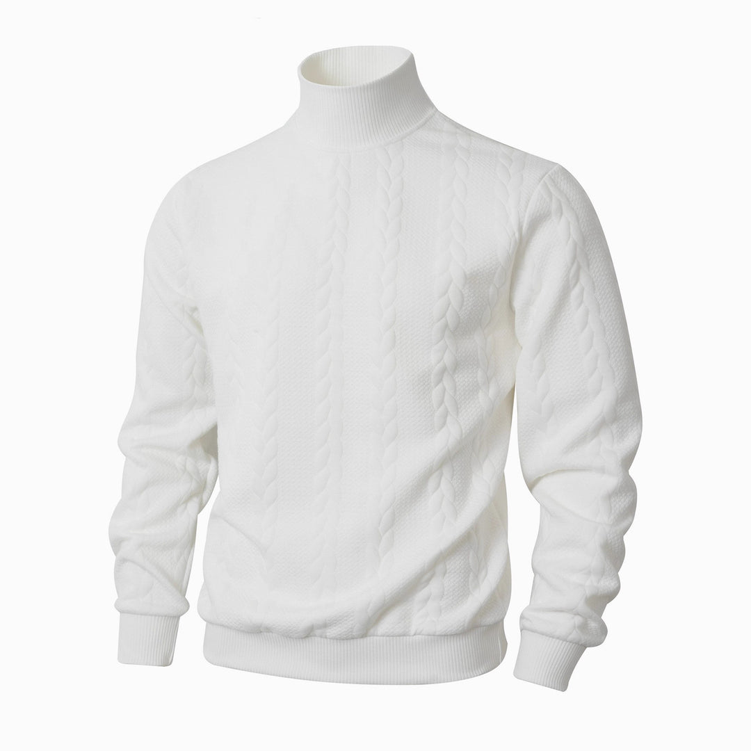 Men's stylish sweater with textured stand-up collar Lisslune