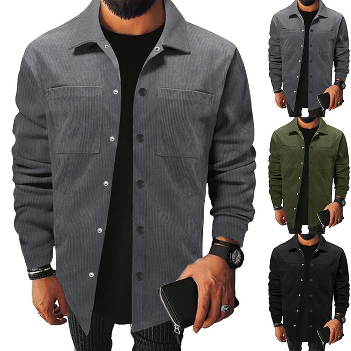 Men's High-Quality Cord Jacket with Practical Chest Pockets Lisslune