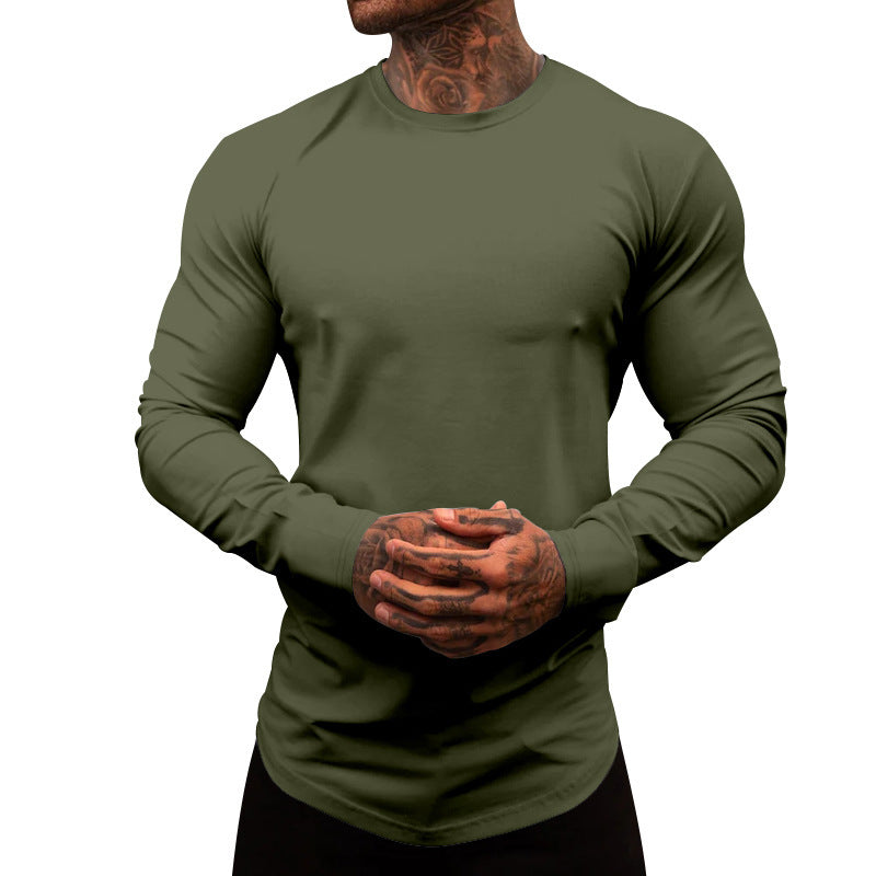 Men's long sleeve shirt made of soft cotton blend with modern cut and round neck Lisslune