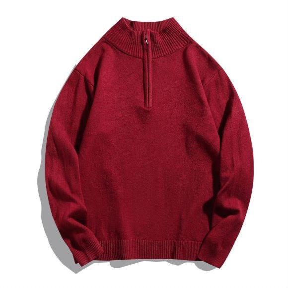Men's sweater with modern standing collar and zipper Lisslune