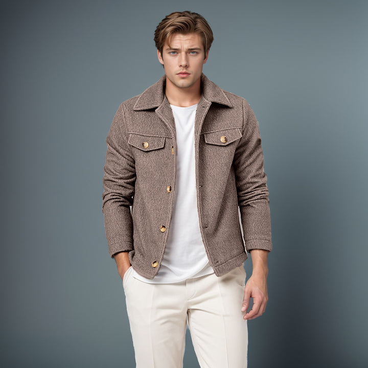 Men's casual fleece jacket with textured inner lining Lisslune