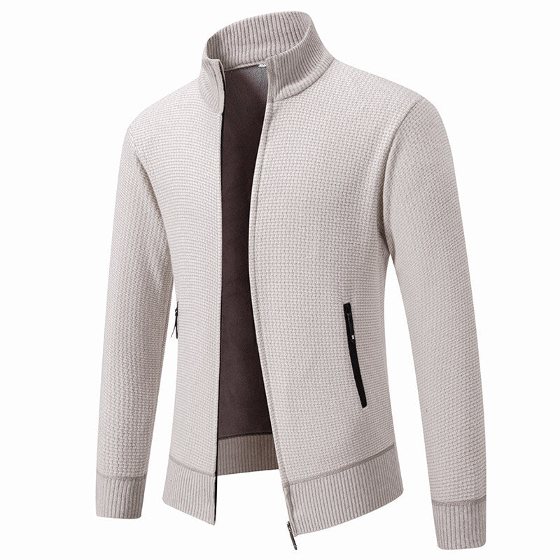 Men's cardigan with modern zipper and practical pockets Lisslune