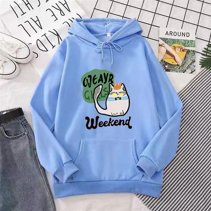 Women's hoodie with playful cat motif Lisslune