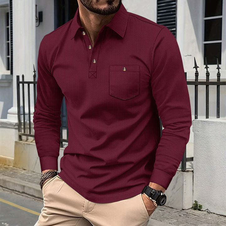 Men's Long Sleeve Polo Shirt Lisslune