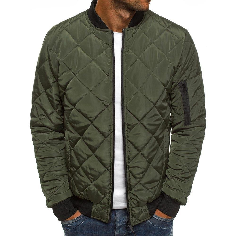 Men's padded jacket with elastic ribbed cuffs and practical zip pockets Lisslune