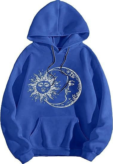 Women's hoodie with artistic sun-moon motif Lisslune