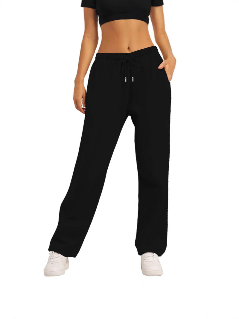 Women's wide casual pants with elastic waistband and practical side pockets Lisslune 1773783716