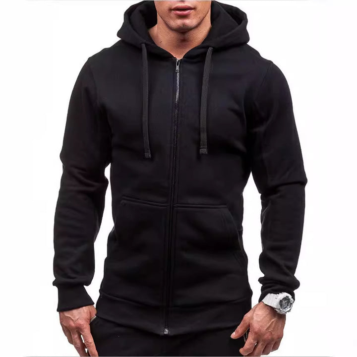 Men's Sporty Fleece Zip-Up Hoodie Lisslune