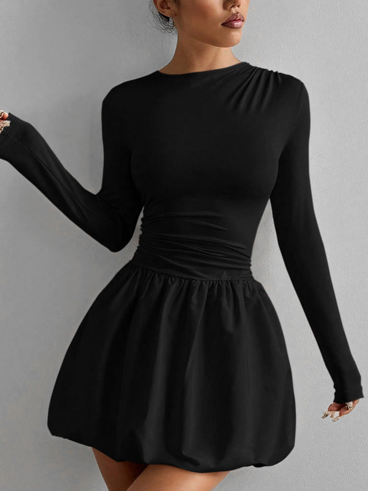 Damen Figurumspielendes Kleid mit langen Ärmeln und gerafftem Saum Lisslune