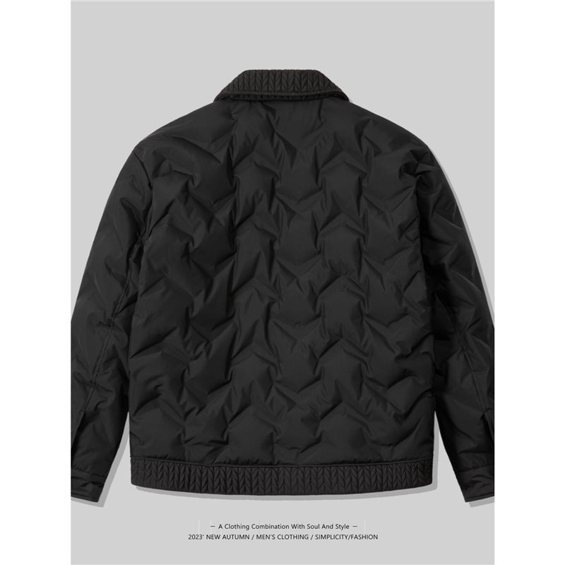 Men's Quilted Leisure Jacket with Innovative Collar Lisslune